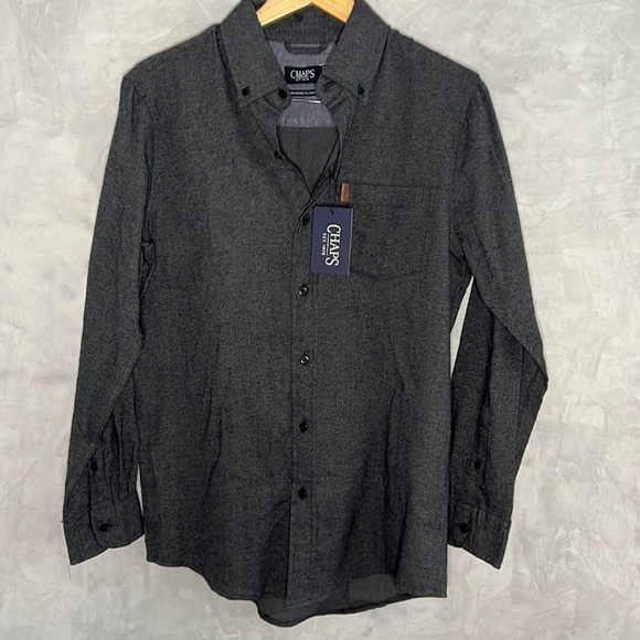 Chaps Men Easy Fit Brushed Flannel. Long Sleeve Casual Shirt, size S - Picture 1 of 8